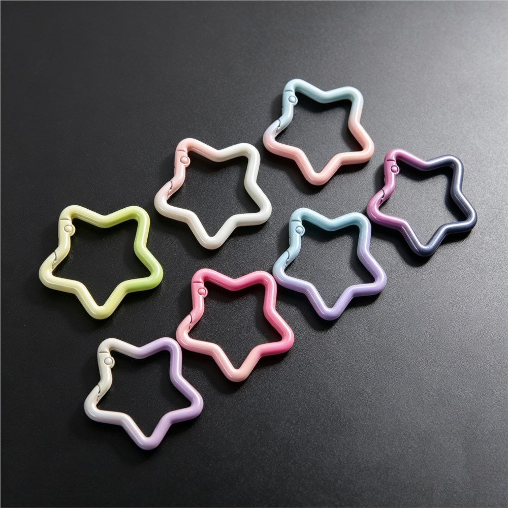 Jewelry Making School - 5PCS Gradient Star Shape Spring Ring