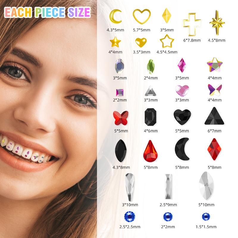 1 Set Dental Tooth Gems Crysta - Jewelry Making Tool Kit ulasan dan harga