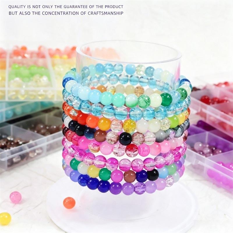 Glass Beads 24Colors 6mm Brace - Jewelry Making Tool Kit ulasan dan harga