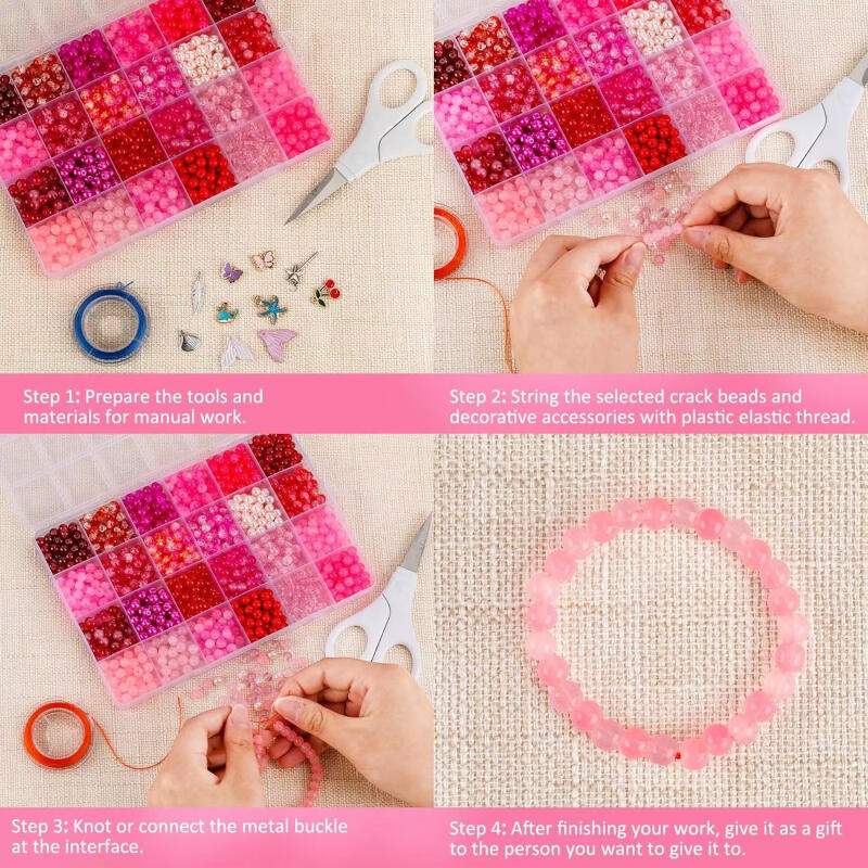 Glass Beads 24Colors 6mm Brace - Jewelry Making Tool Kit ulasan dan harga