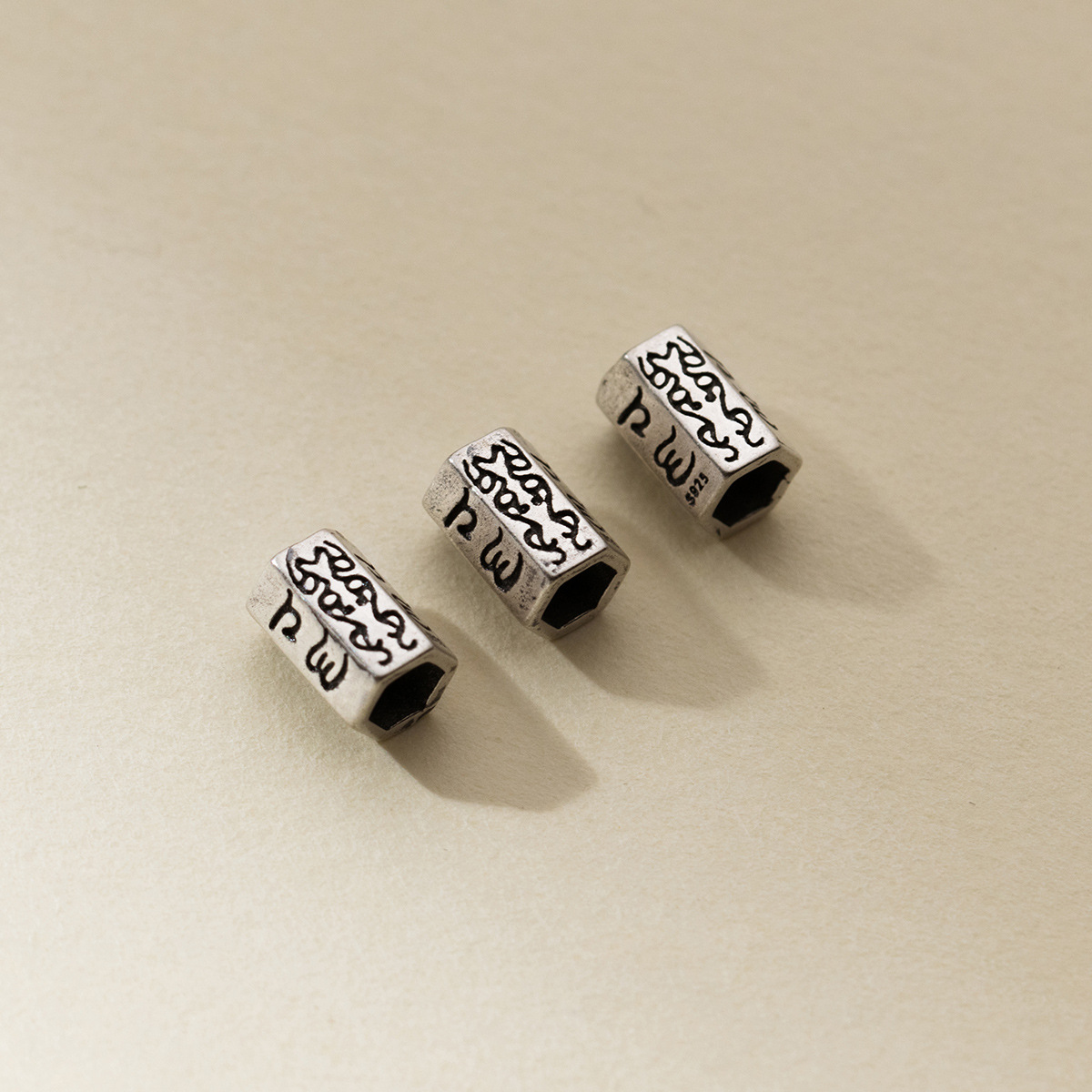 925 Silver Beads Retro Engrave - Jewelry Making In La ulasan dan harga