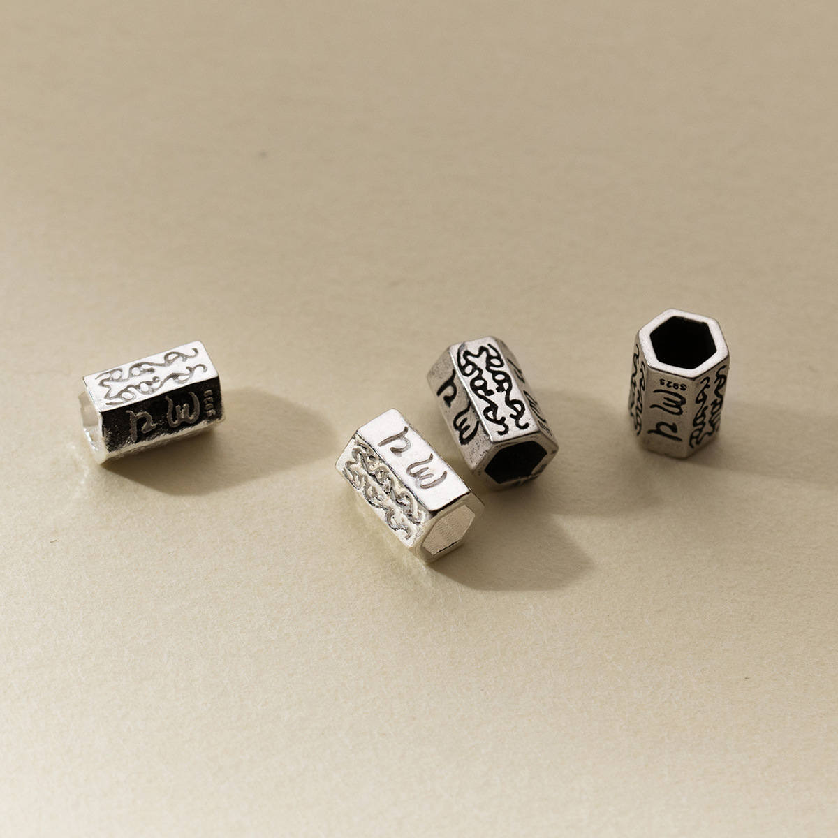 925 Silver Beads Retro Engrave - Jewelry Making In La ulasan dan harga