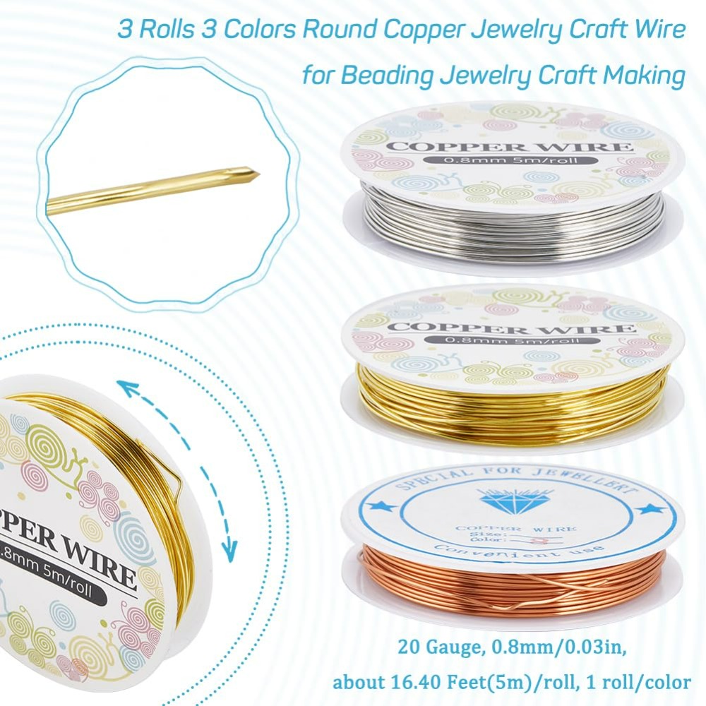 12.8M Copper Jewelry Wire 0.8m - Jewelry Making Online ulasan dan harga