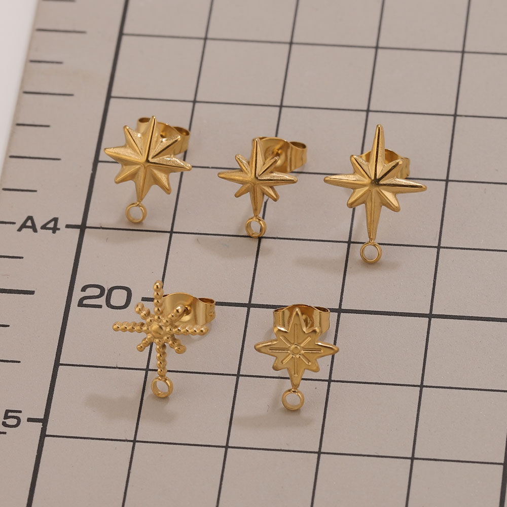6pcs Stainless Steel Star Earr - Jewelry Making Beginners ulasan dan harga