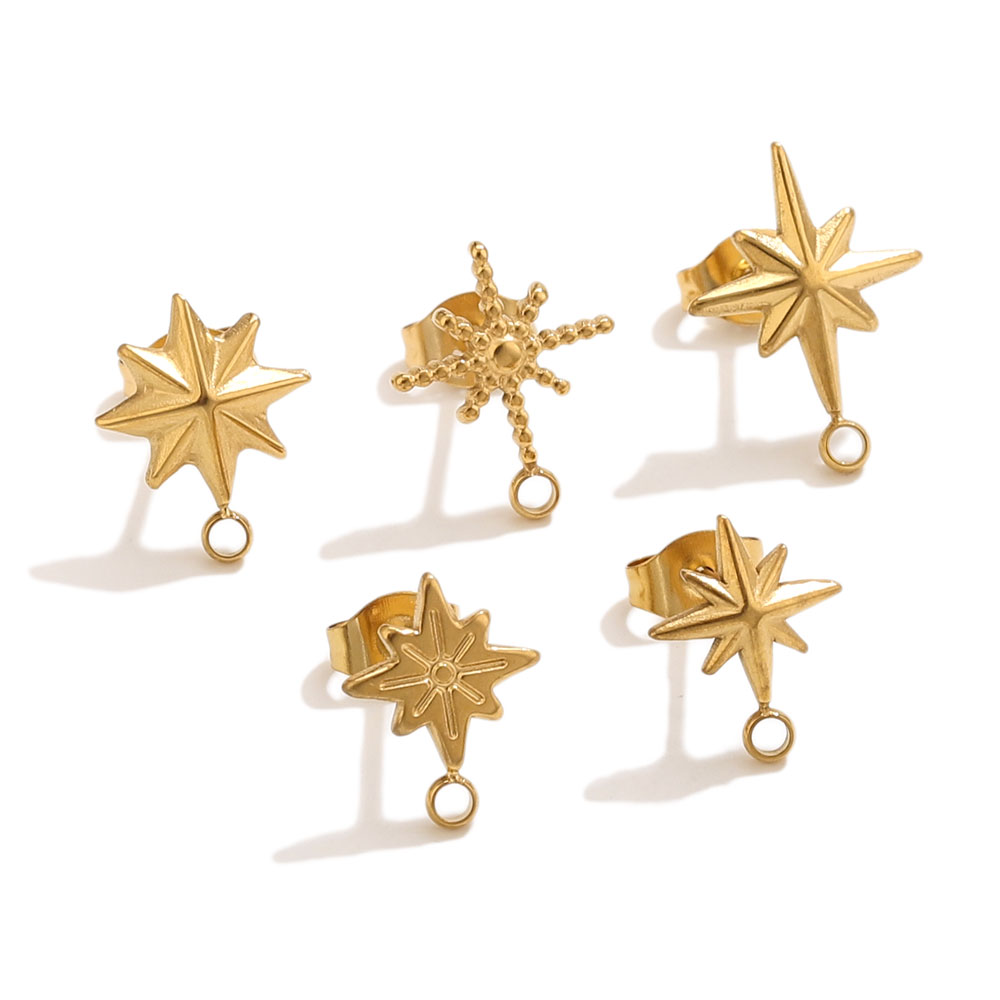 6pcs Stainless Steel Star Earr - Jewelry Making Beginners ulasan dan harga