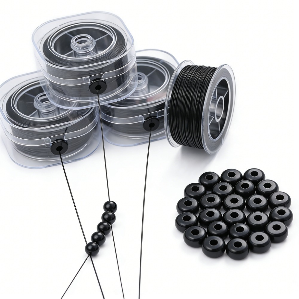 0.5-1mm Black Elastic Crystal  - Jewelry Making Beginners ulasan dan harga