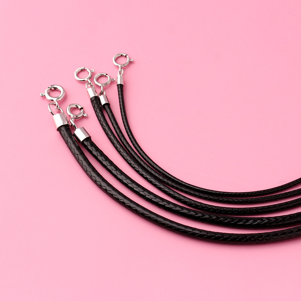 925 Silver Black Braided Leath - Jewelry Making In La ulasan dan harga