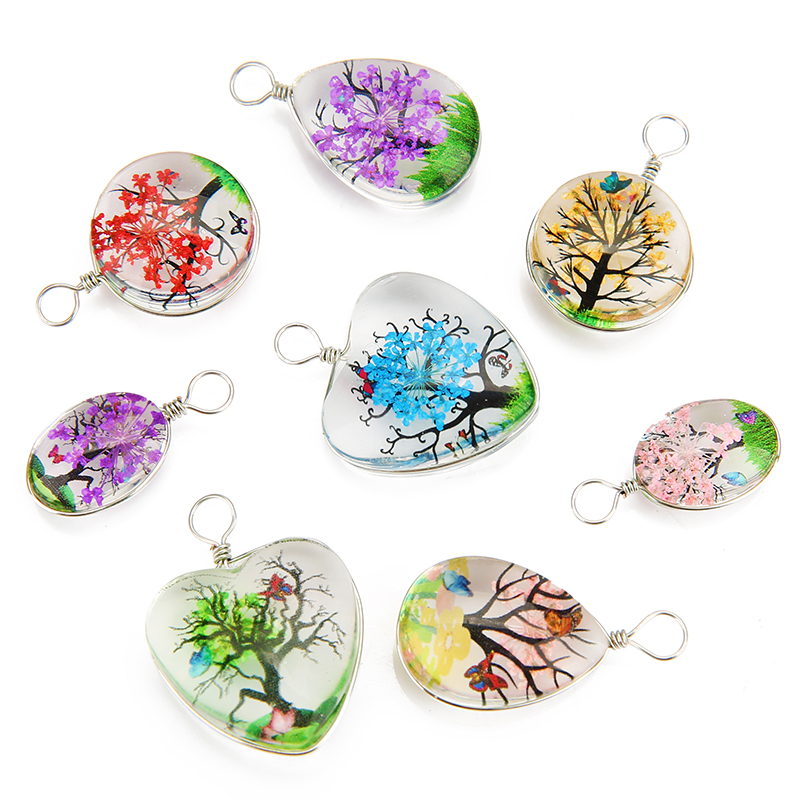 5pcs Colorful Tree Crystal Gla - Jewelry Making Beginners ulasan dan harga