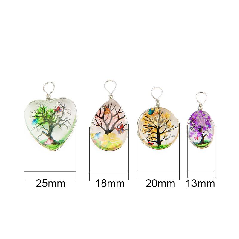 5pcs Colorful Tree Crystal Gla - Jewelry Making Beginners ulasan dan harga