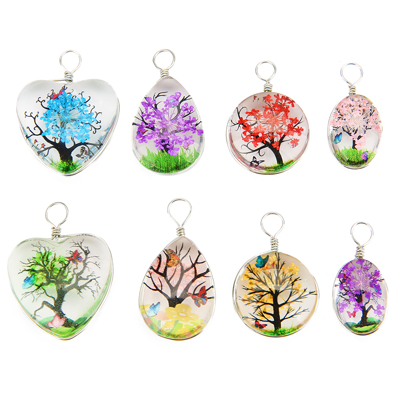 5pcs Colorful Tree Crystal Gla - Jewelry Making Beginners ulasan dan harga