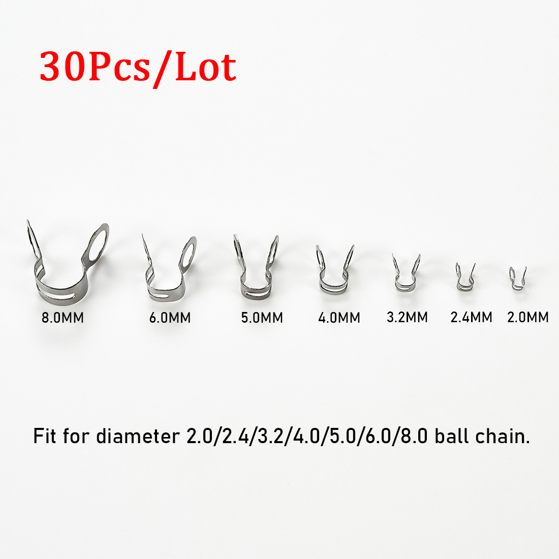 30Pcs Stainless Steel Ball Cha - Jewelry Making School ulasan dan harga