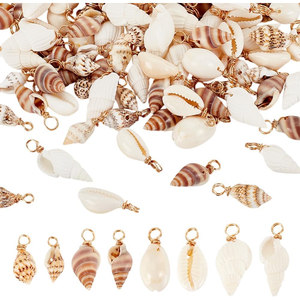 100pcs 4 Styles Natural Shell  - Jewelry Making Online ulasan dan harga