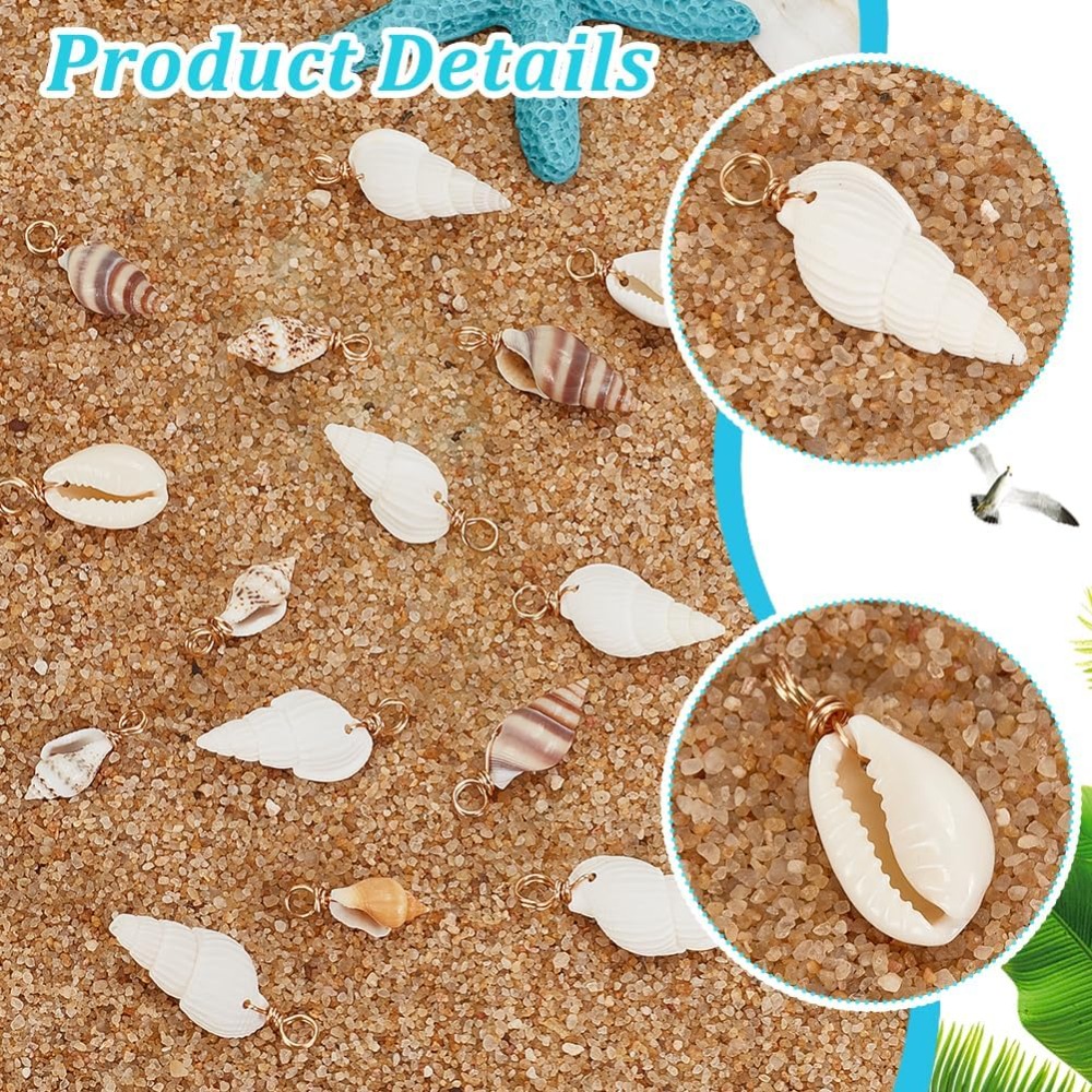 100pcs 4 Styles Natural Shell  - Jewelry Making Online ulasan dan harga