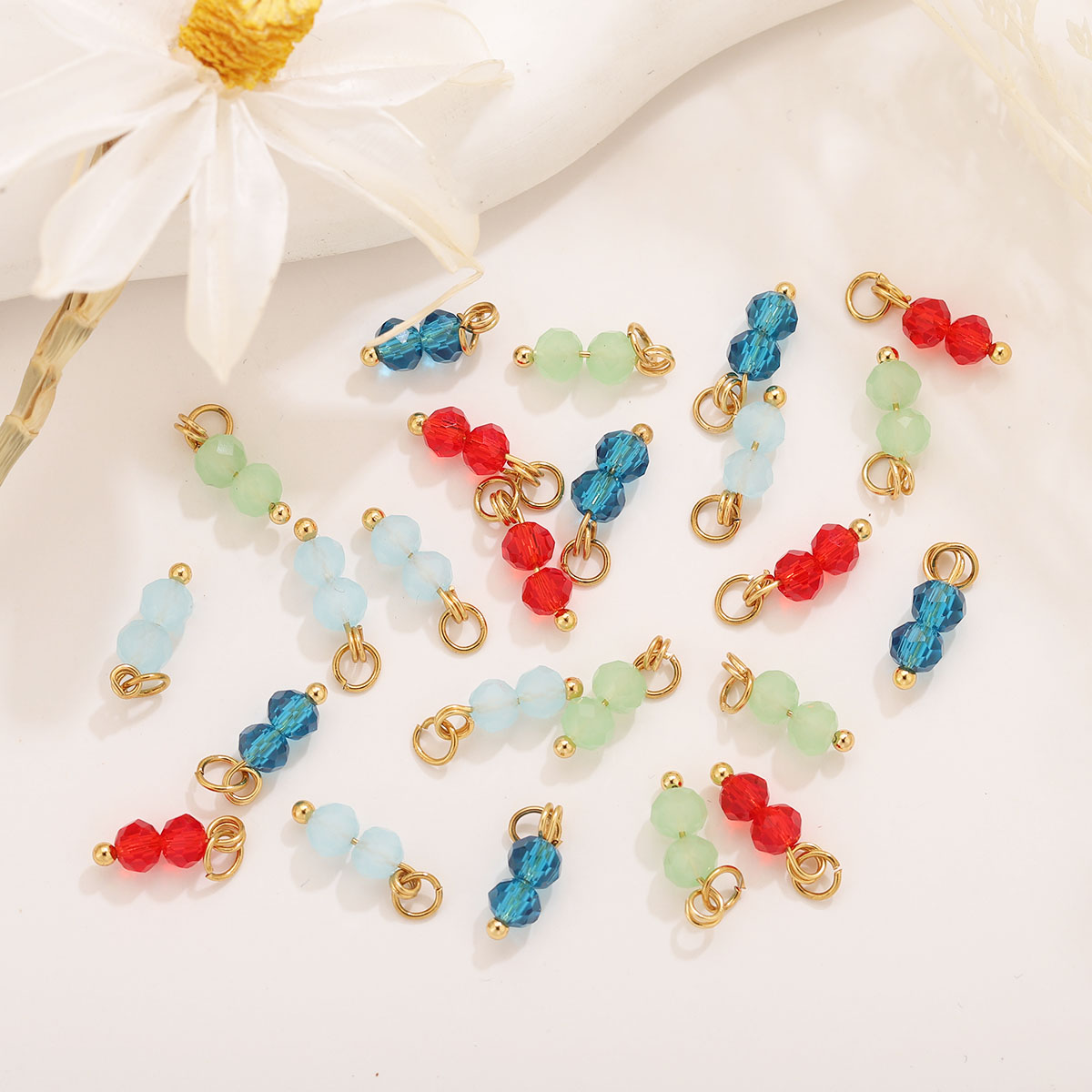 10pcs Colored Crystal Double B - Jewelry Making Beginners ulasan dan harga