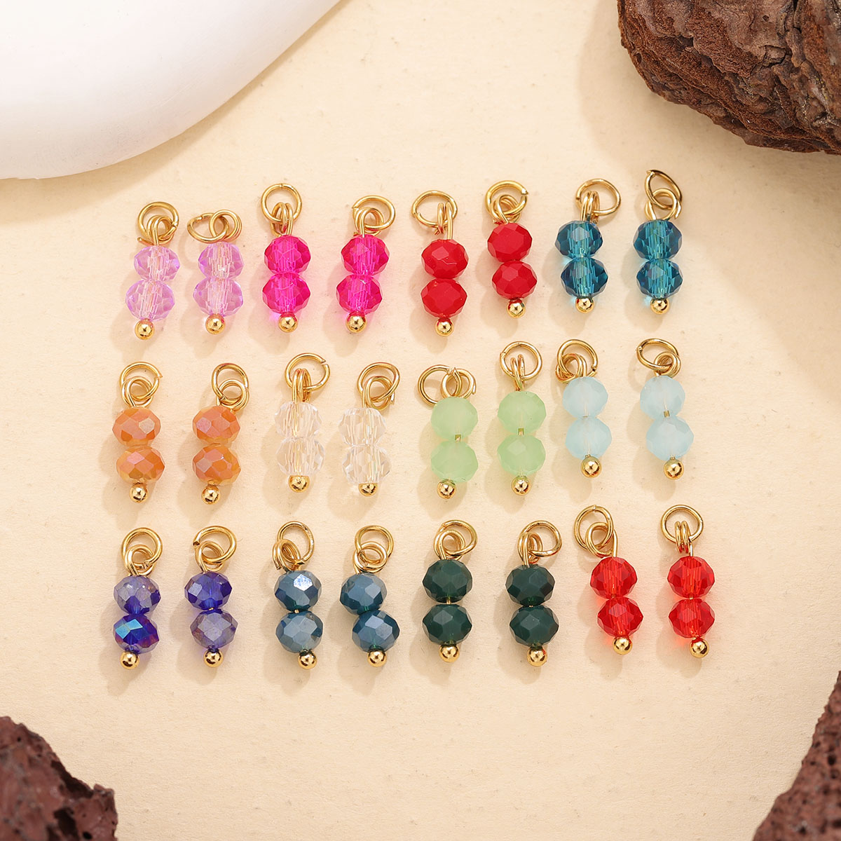 10pcs Colored Crystal Double B - Jewelry Making Beginners ulasan dan harga