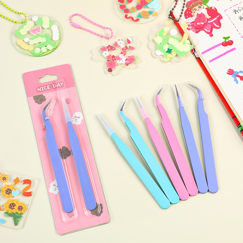 6pcs Tweezers Set - Angle and  - Jewelry Making Tool Kit ulasan dan harga
