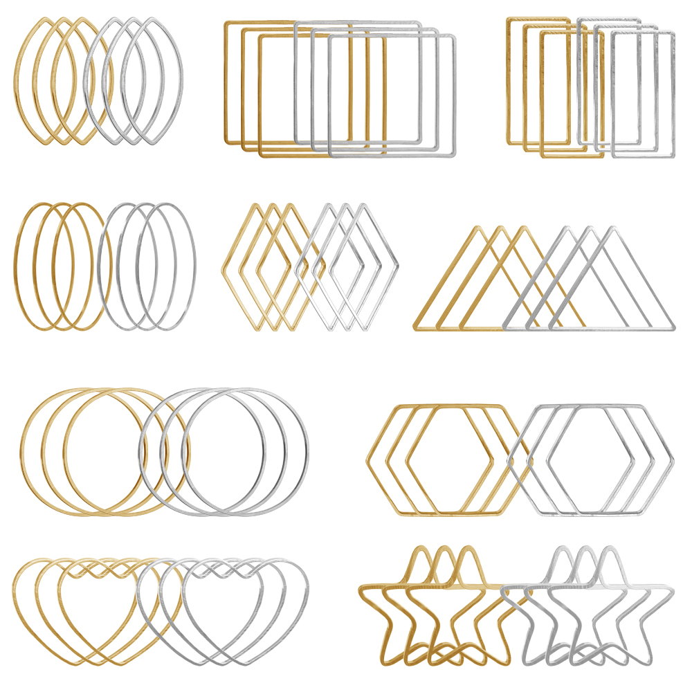 20Pcs Gold Silver Hollow Frame - Pendant Blank Bezel ulasan dan harga