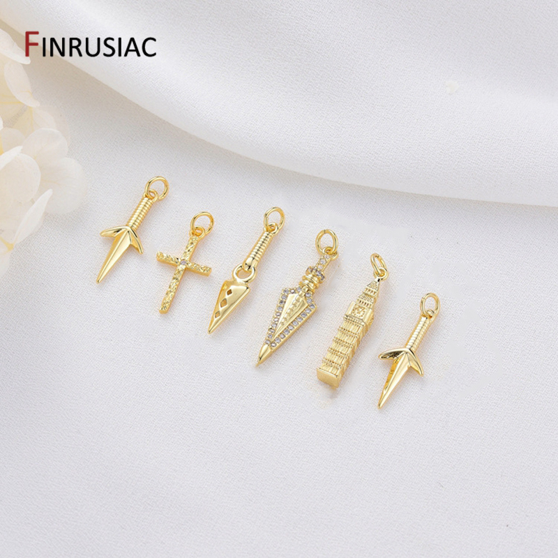 14K Gold Plated Brass Cross/Lo - Jewelry Making London ulasan dan harga