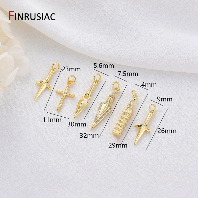 14K Gold Plated Brass Cross/Lo - Jewelry Making London ulasan dan harga