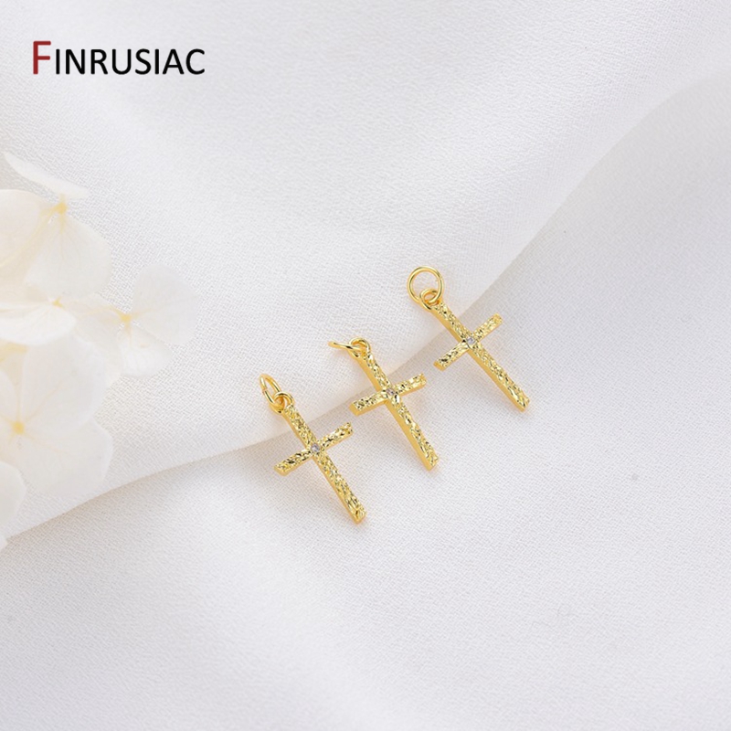 14K Gold Plated Brass Cross/Lo - Jewelry Making London ulasan dan harga