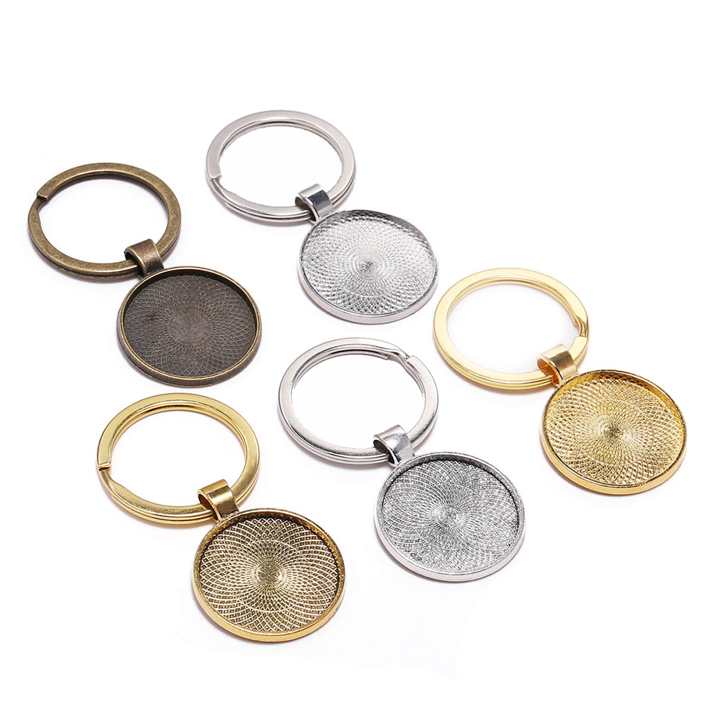 5Pcs/Lot 25mm Keychain With Pe - Pendant Blank Bezel ulasan dan harga