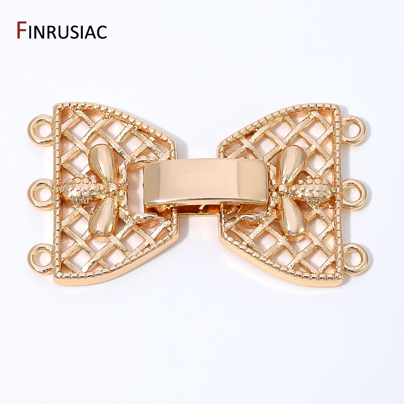 14K Gold Plated Brass 3-Row Pe - Jewelry Making School ulasan dan harga