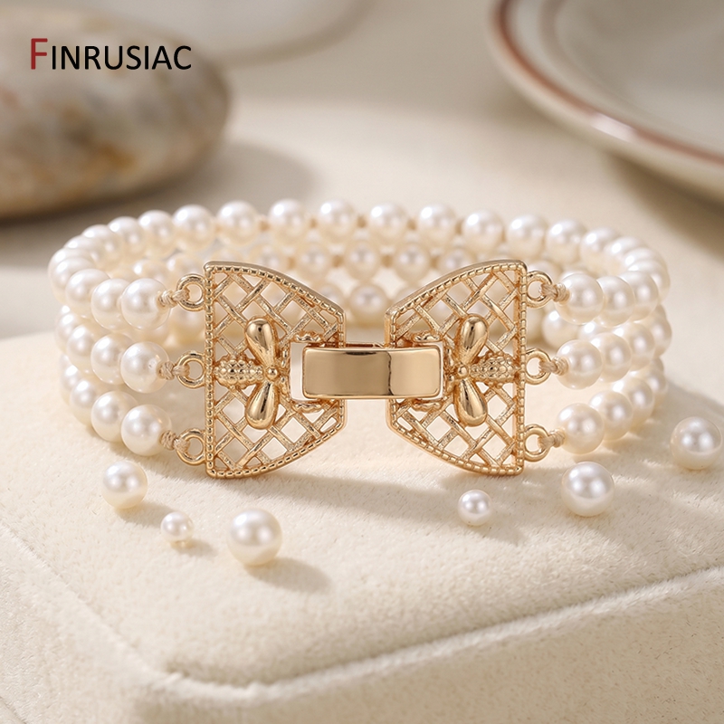 14K Gold Plated Brass 3-Row Pe - Jewelry Making School ulasan dan harga