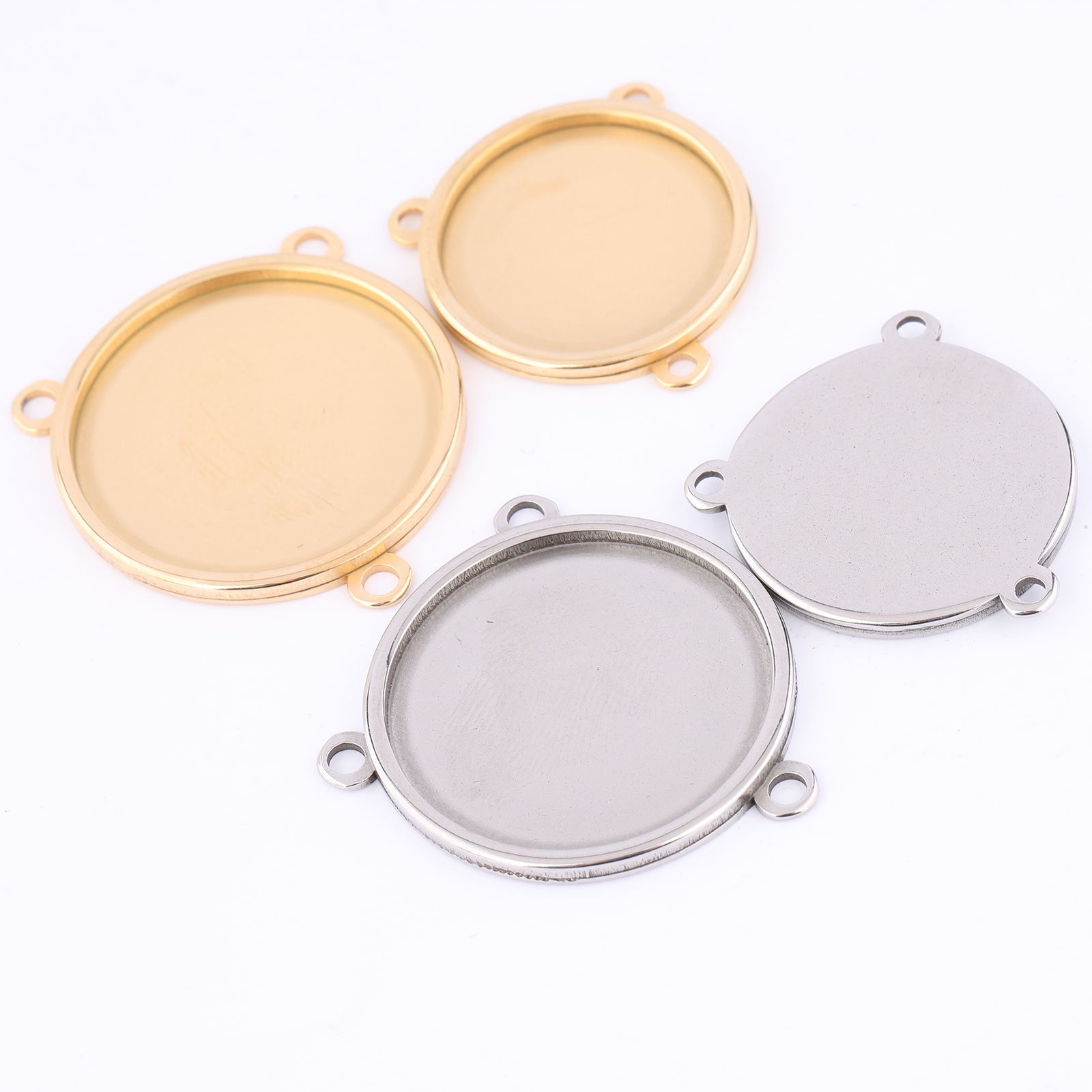 5pcs Stainless Steel Gold Plat - Pendant Blank Bezel ulasan dan harga